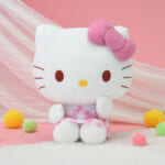ハローキティ　LLぬいぐるみ　ピンクチェックVer.