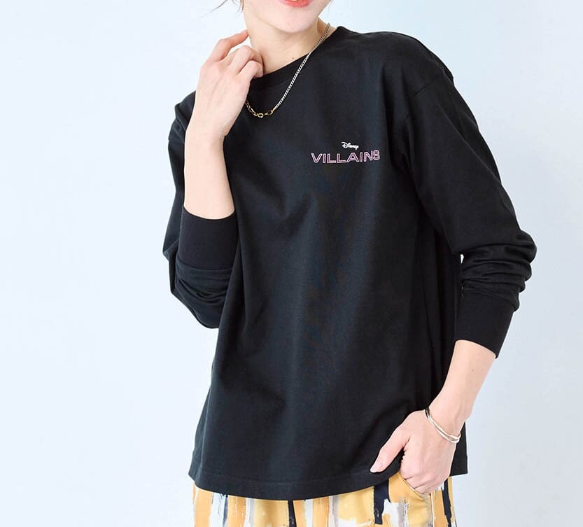 ユニセックス蓄光プリント長袖Tシャツ　ヴィランズ