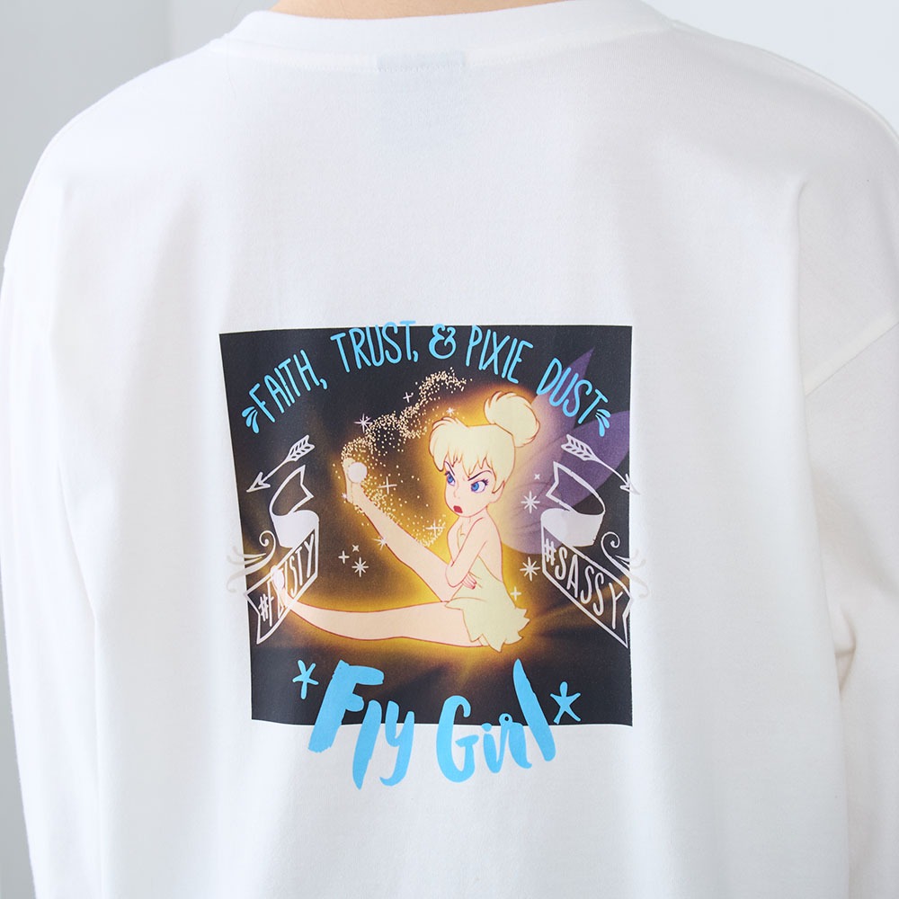 ユニセックス蓄光プリント長袖Tシャツ　ティンカー・ベル　バックスタイル