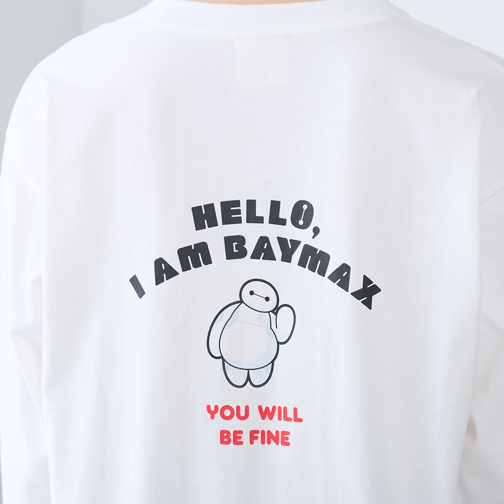 ユニセックス蓄光プリント長袖Tシャツ　ベイマックス　バックスタイル
