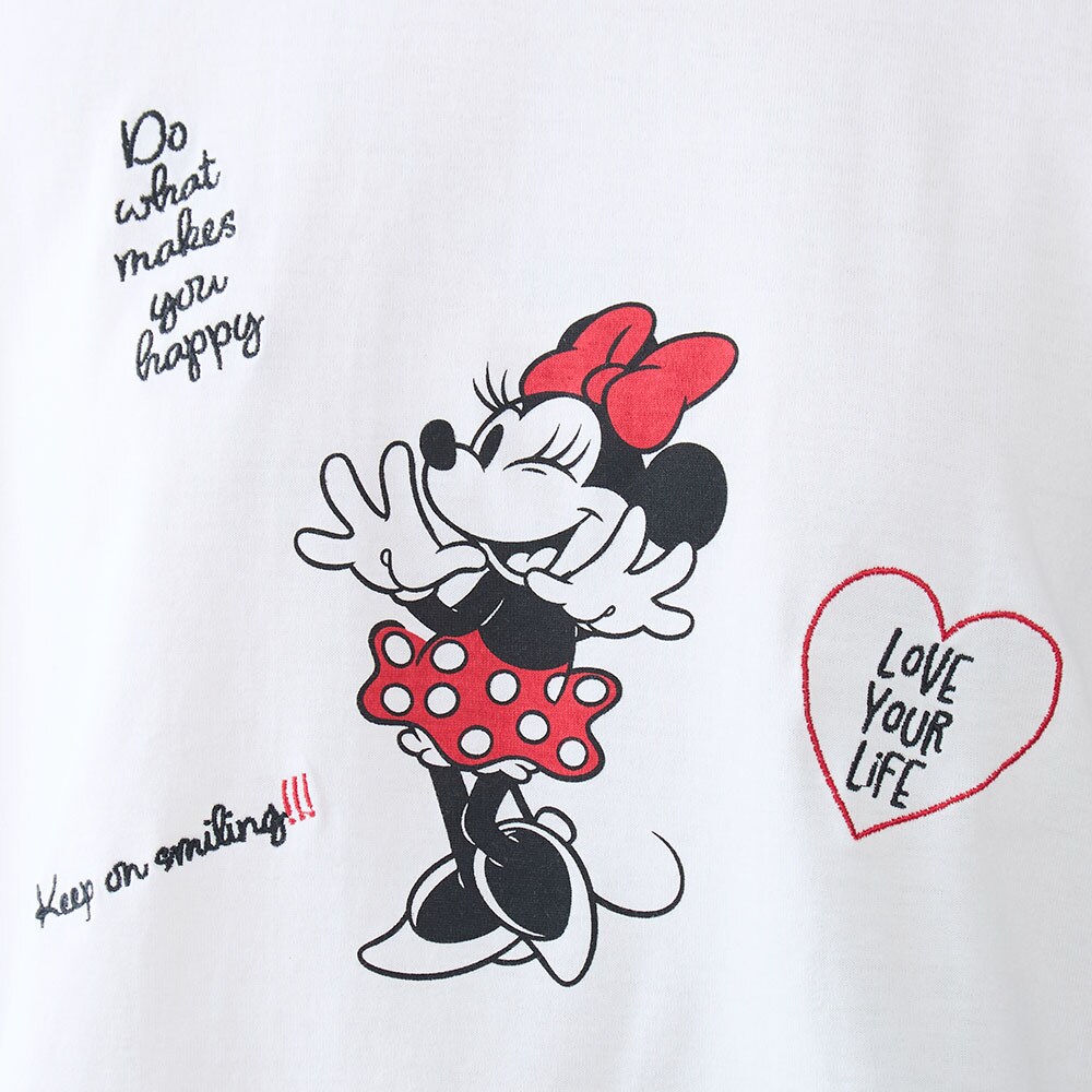 プリント＆刺しゅう五分袖Ｔシャツ　デザイン