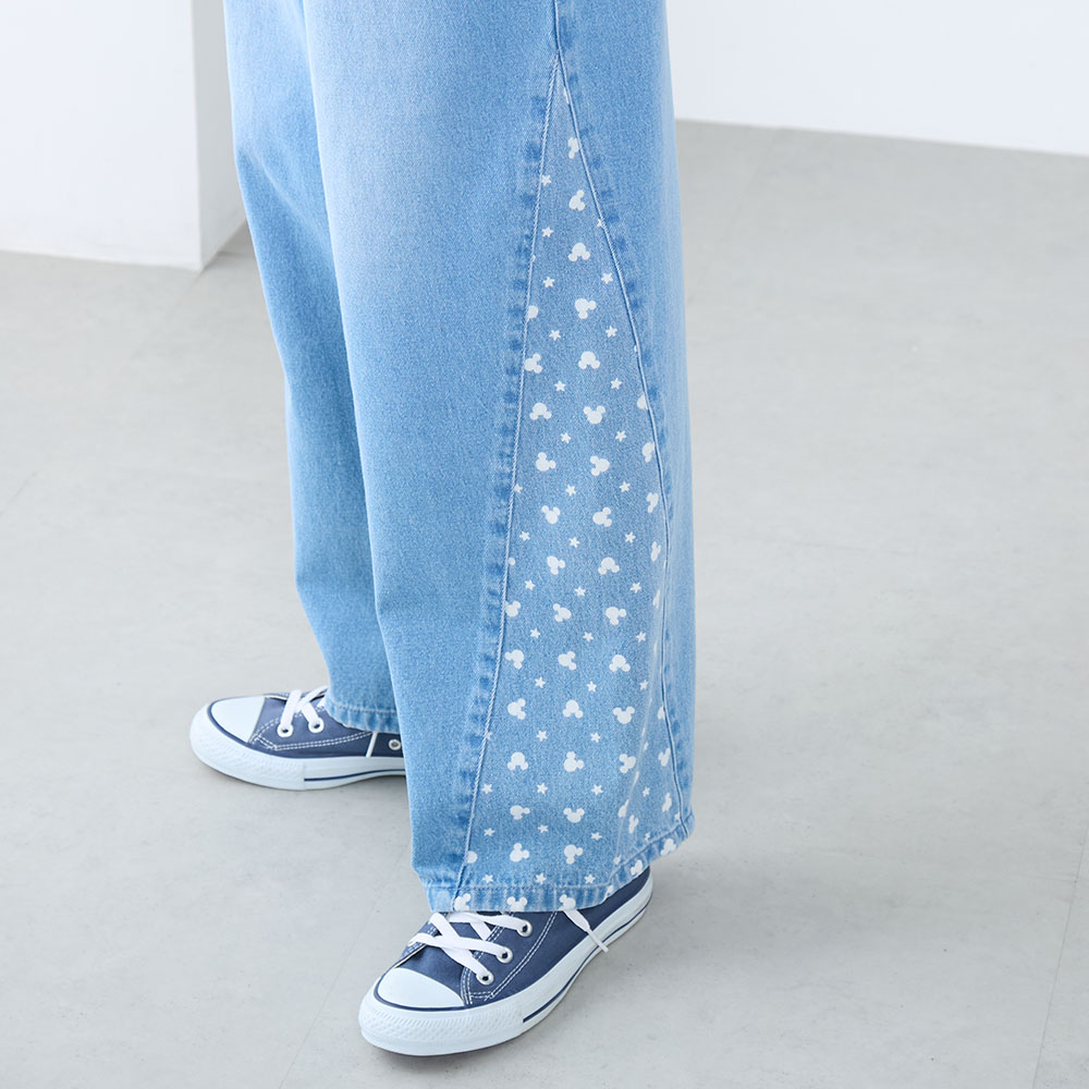 サイド切替デニムパンツ　デザインアップ