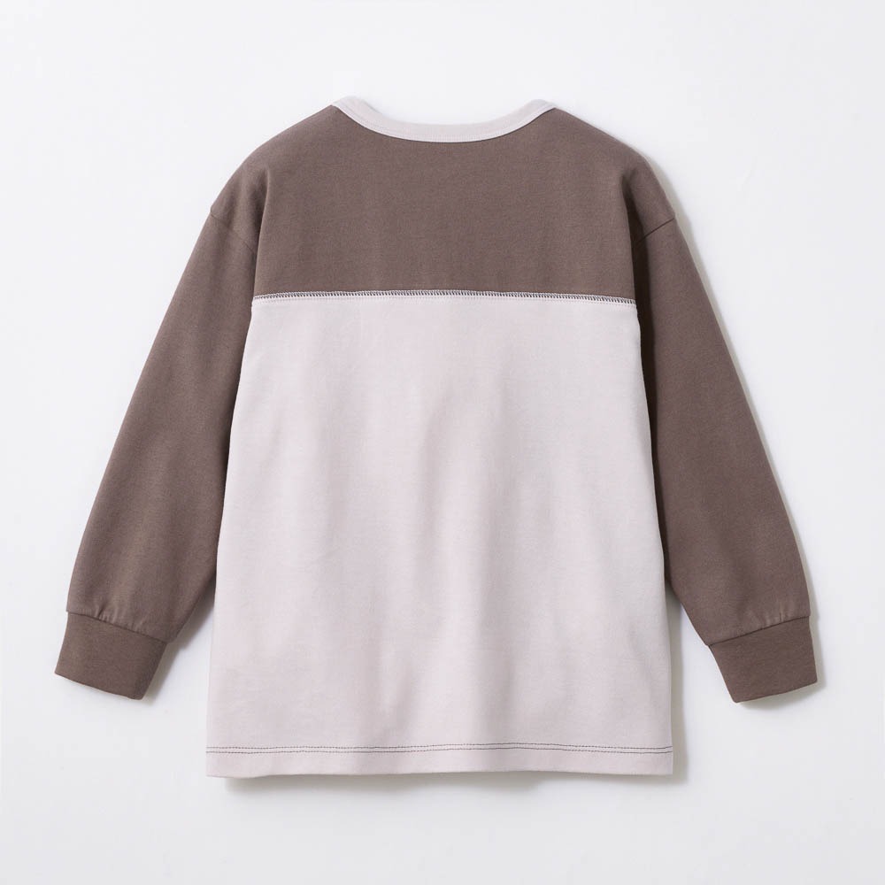 キッズ後ろ切替Tシャツ ブラウン系 バックスタイル