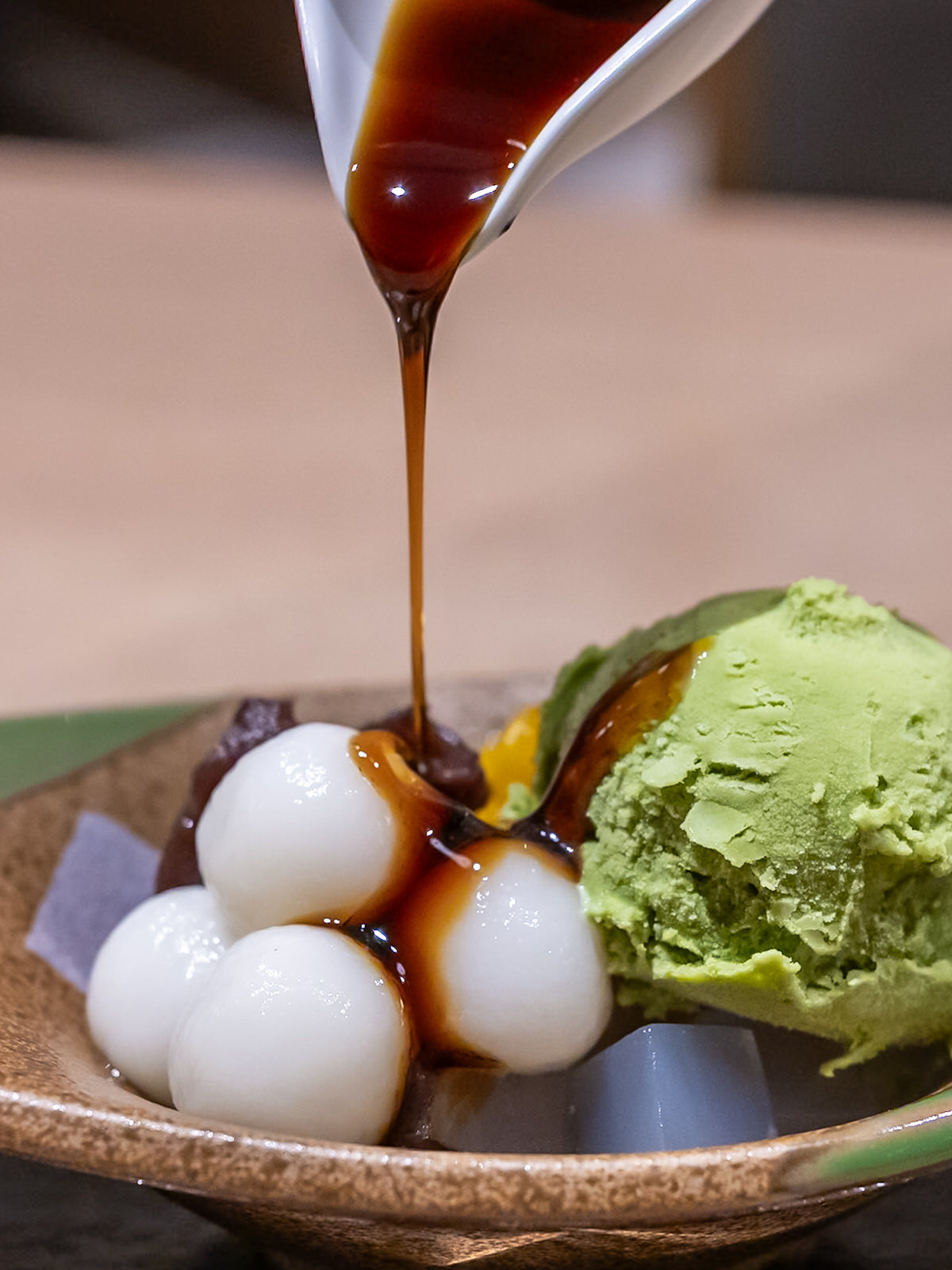 ハウステンボス／魚壱「【期間限定】 白玉あんみつ」黒みつ