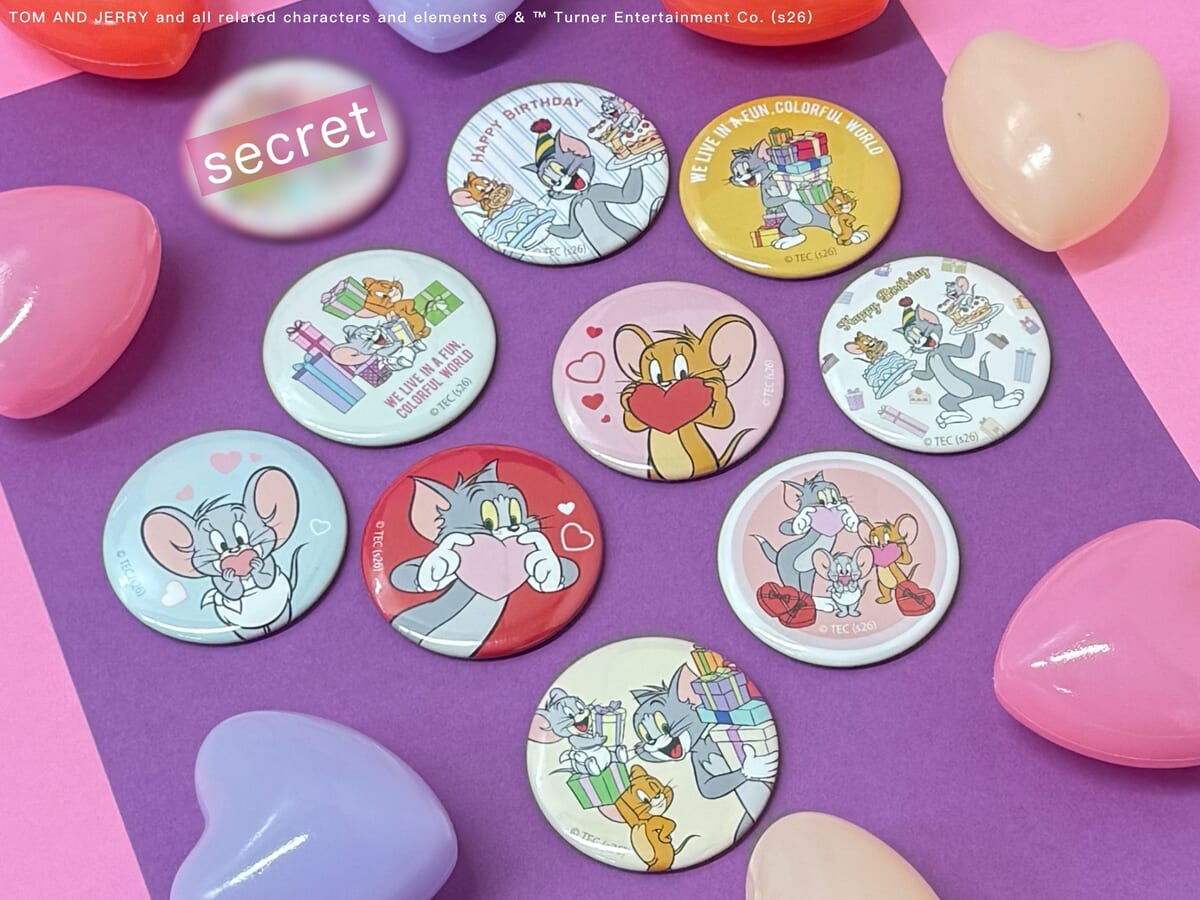 TOM and JERRY × Flapper　描き下ろしイラスト 缶バッジ ブラインド02