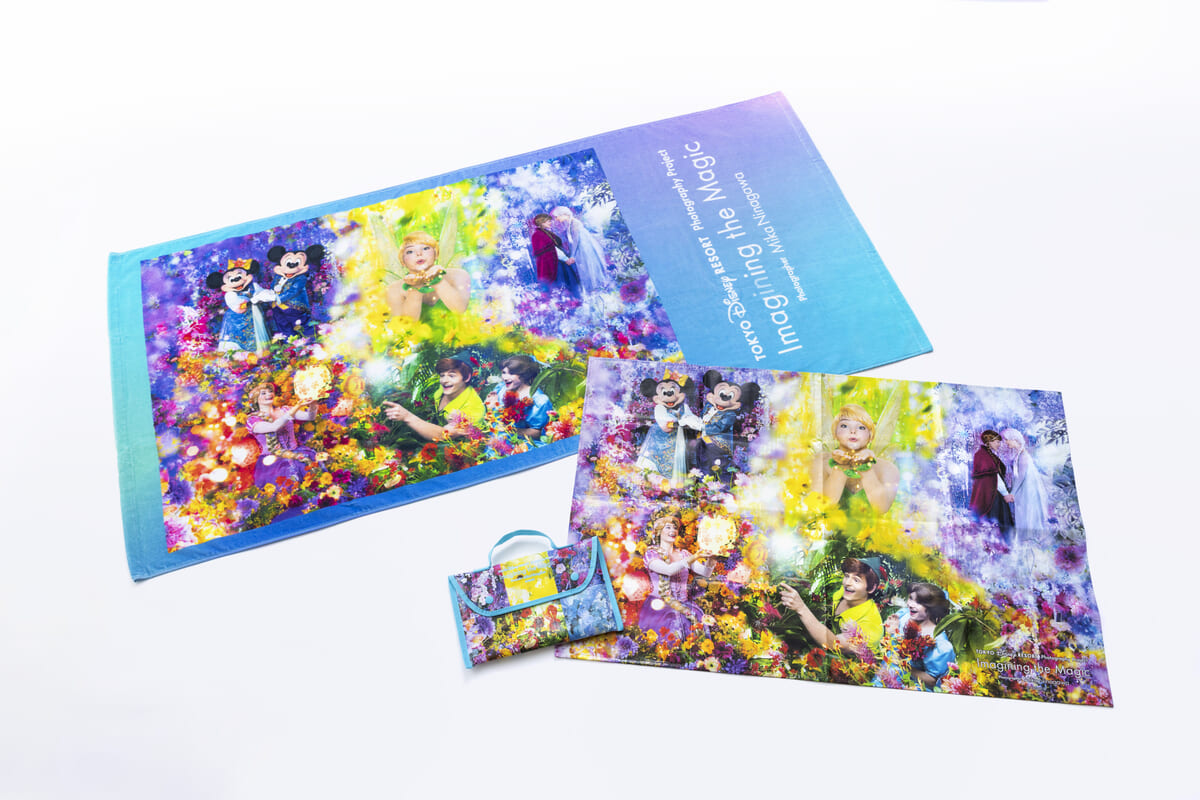 「アナ」や「エルサ」などファンタジースプリングスの仲間たちがコラージュされた鮮やかなブランケットやジグソーパズルのイメージカット