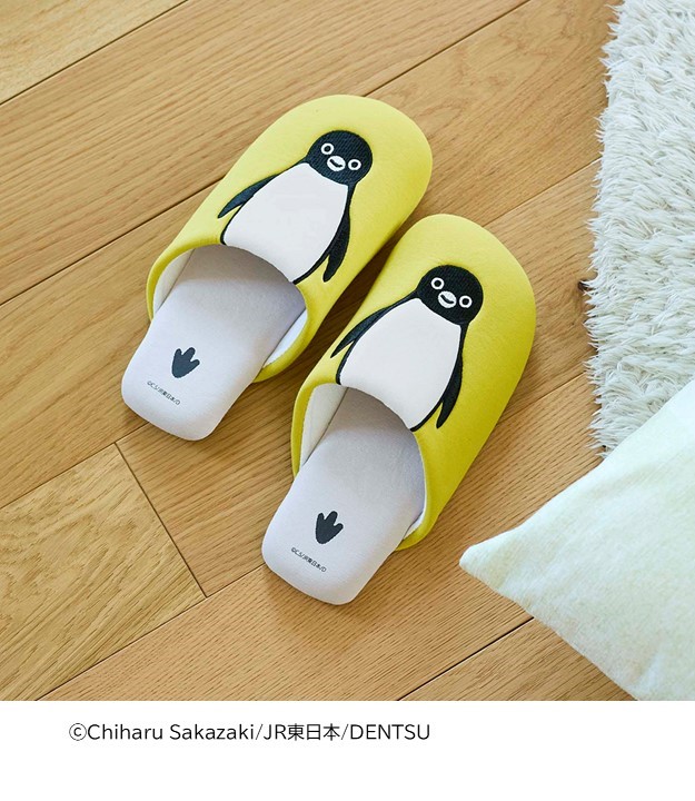 おなかふっくら刺繍のスリッパ「Suicaのペンギン」