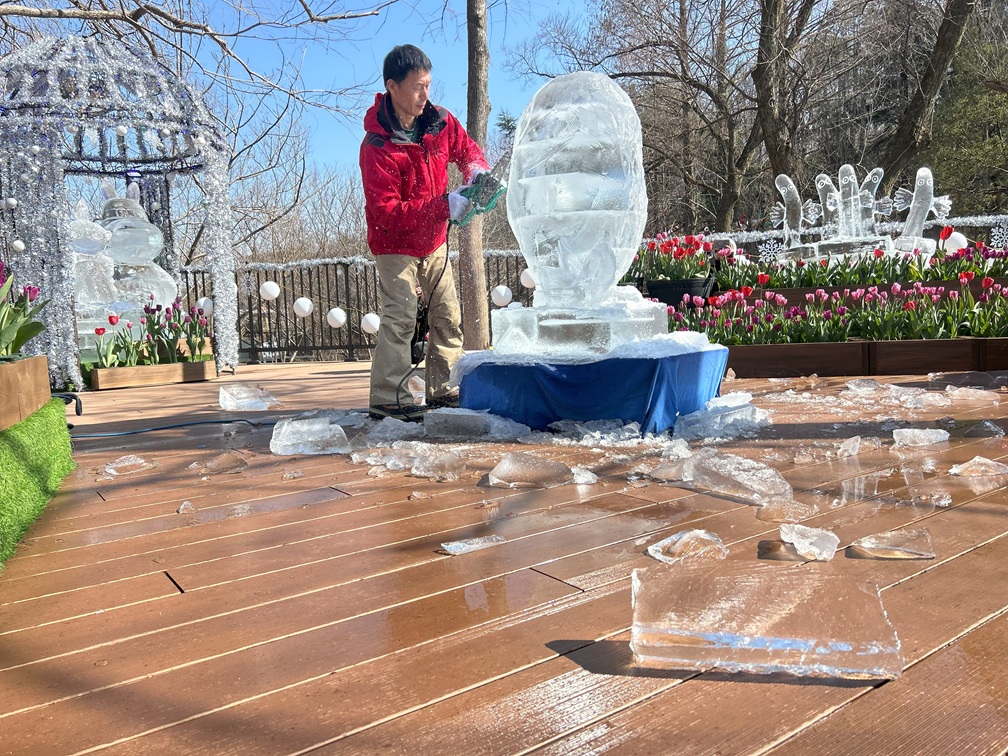 アイスカービングのライブパフォーマンス2