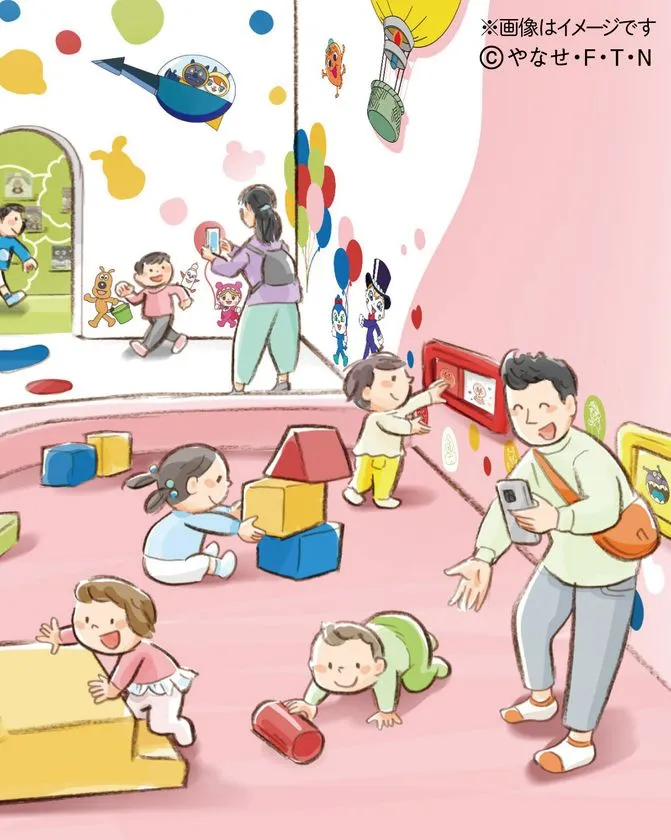 ドキンちゃんとコキンちゃん立体があるベビーエリア内観