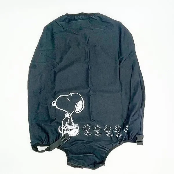 スヌーピーとウッドストックの線画入りブラックスーツケースカバー