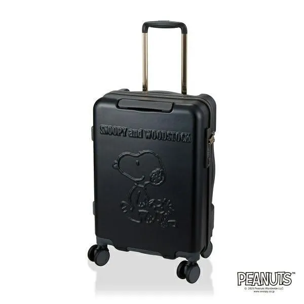 エンボスデザイン入りブラックスーツケース