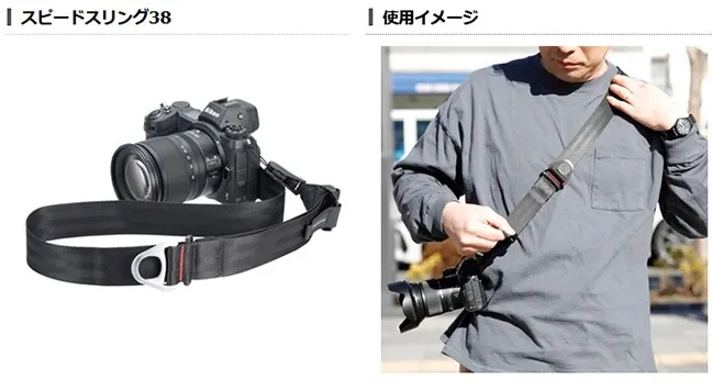 アンチツイストストラップ スピードスリング38の装着イメージ