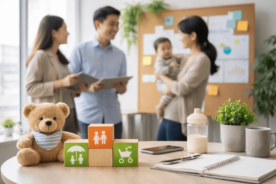 両立支援を採用と定着に活かす発信視点のイメージ