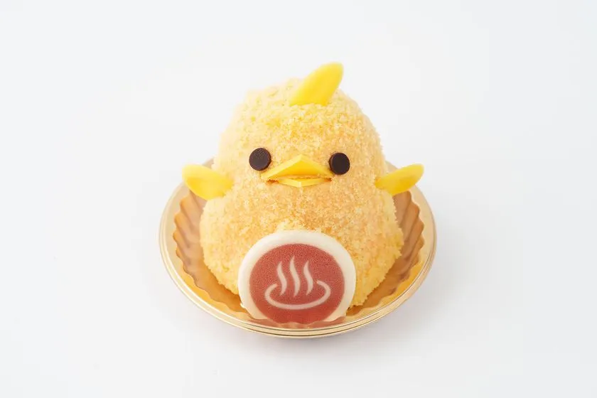 温泉マーク付き温泉ぴよりんのクローズアップ