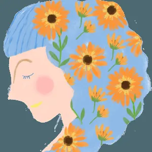 乙女座を象徴する女性イラスト