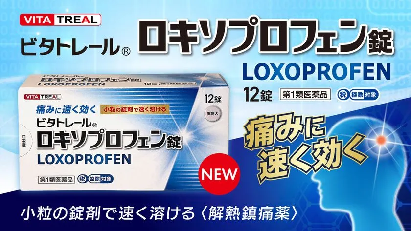 ロキソプロフェン錠の新発売告知パッケージ