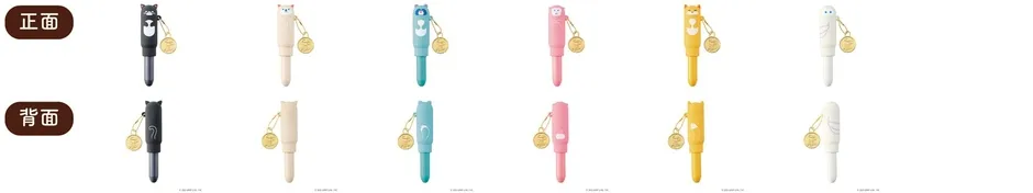 喫茶プニラボのミニボールペン全6色のカラーバリエーション画像