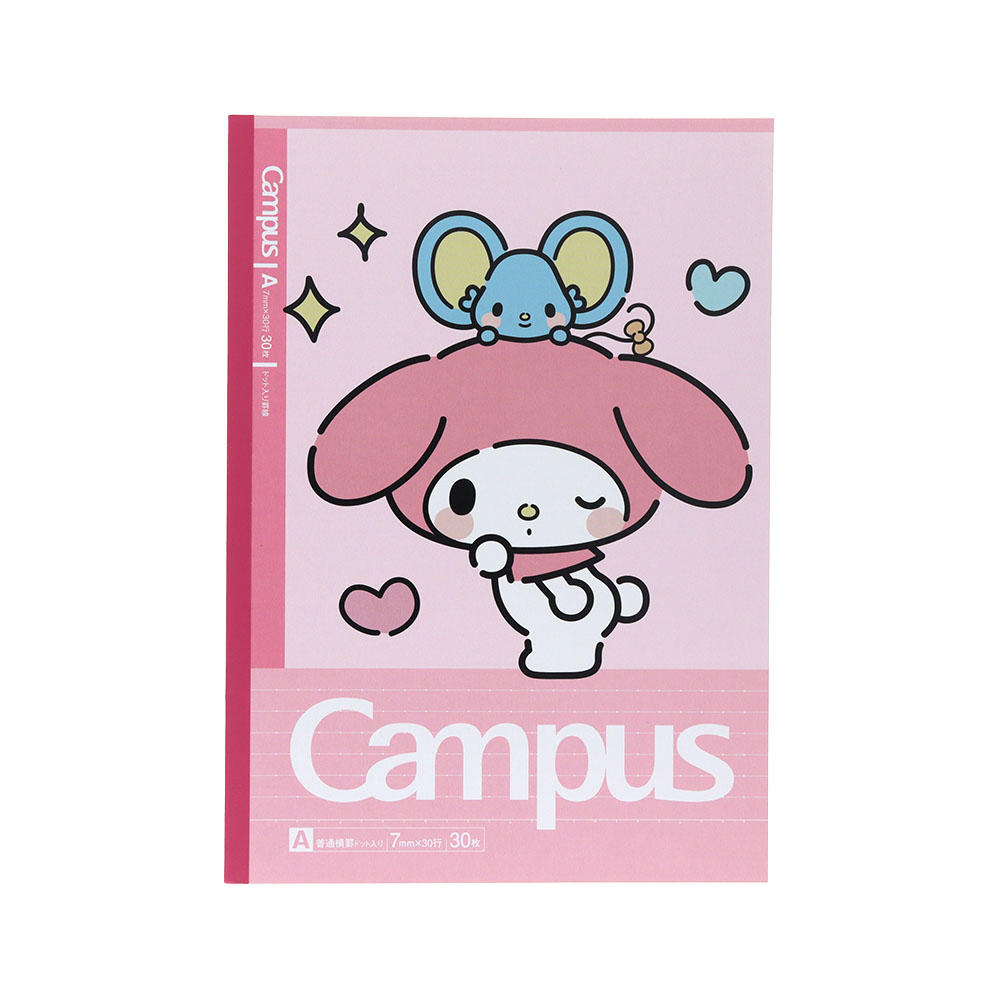 キャンパスノートドットA罫5冊パック(マイメロディ)