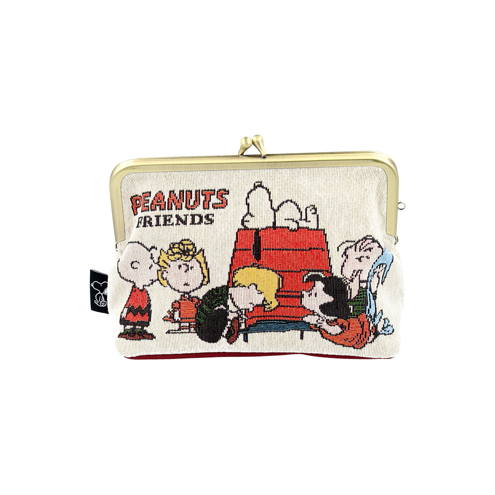 ゴブラン織 ポーチ がま口 スヌーピー フレンズ1
