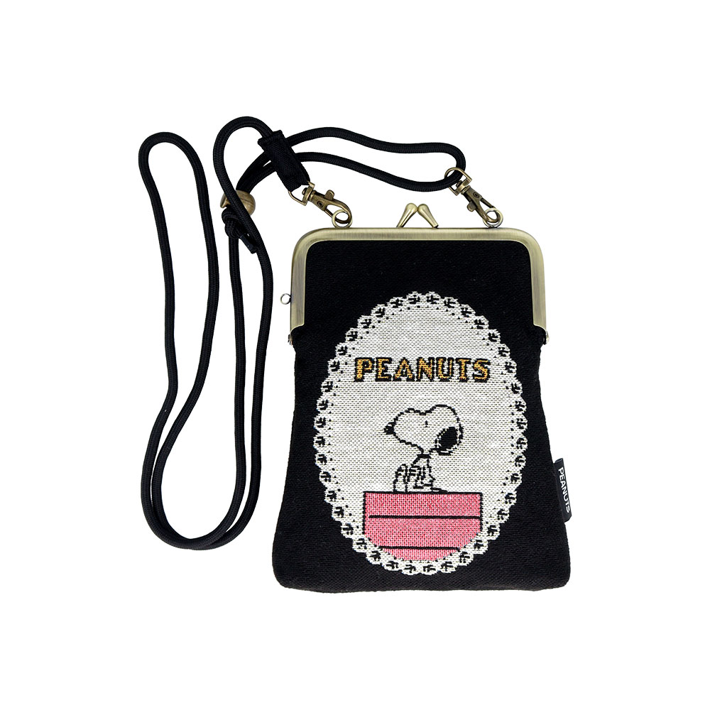 ゴブラン織 マルチショルダーポーチ がま口 スヌーピー フレーム1