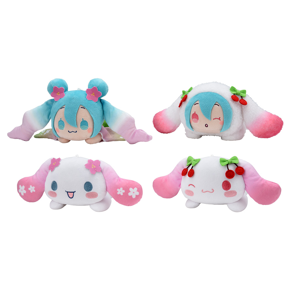 初音ミク×シナモロール　寝そべり　ぬいぐるみ　桜Ver.