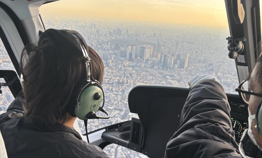 ノエビアグリーン財団 ヘリコプター体験フライト 児童養護施設 子供たち 上空からの景色