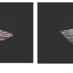4機のLiDARでセンシングした点群データの正常時と異常時の比較