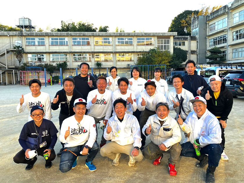 遊具塗装ボランティア 集合写真