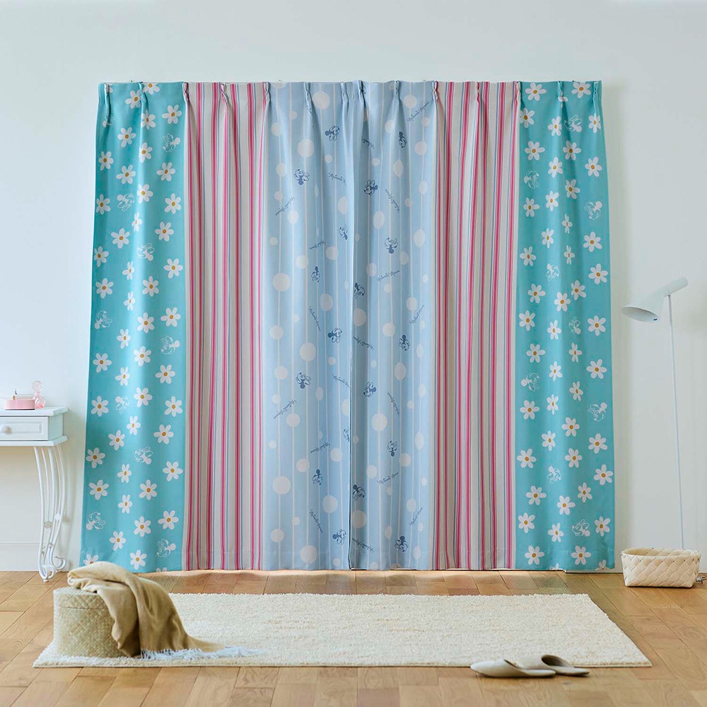 キュートなリボンタッセル付き 遮光カーテン ミニー