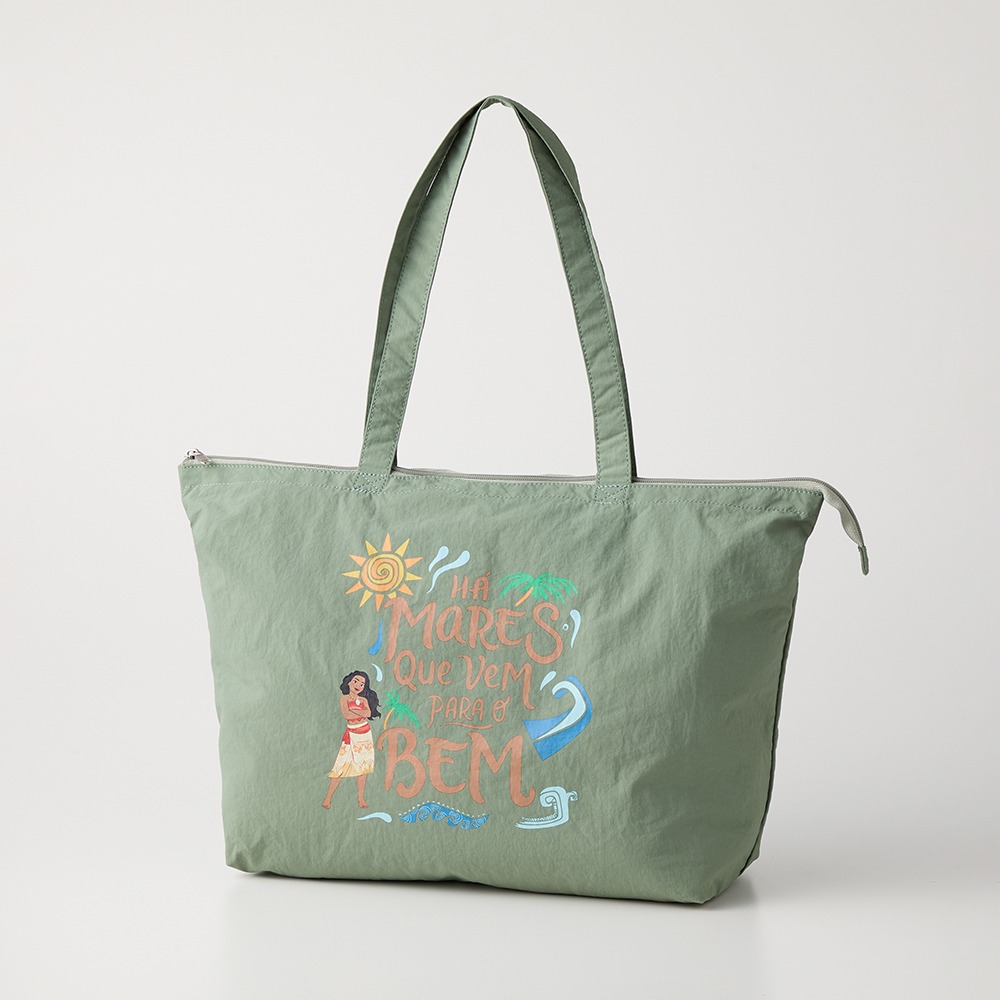 旅行にも便利なファスナー付きポケッタブルエコバッグ　モアナ