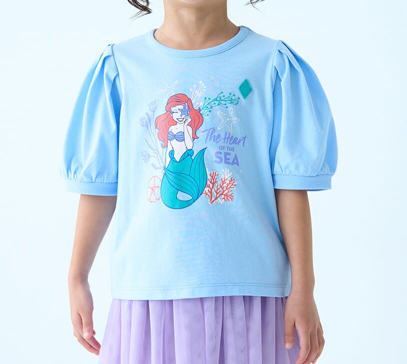 薄くて涼しい名札ココ半袖パフスリーブTシャツ　アリエル