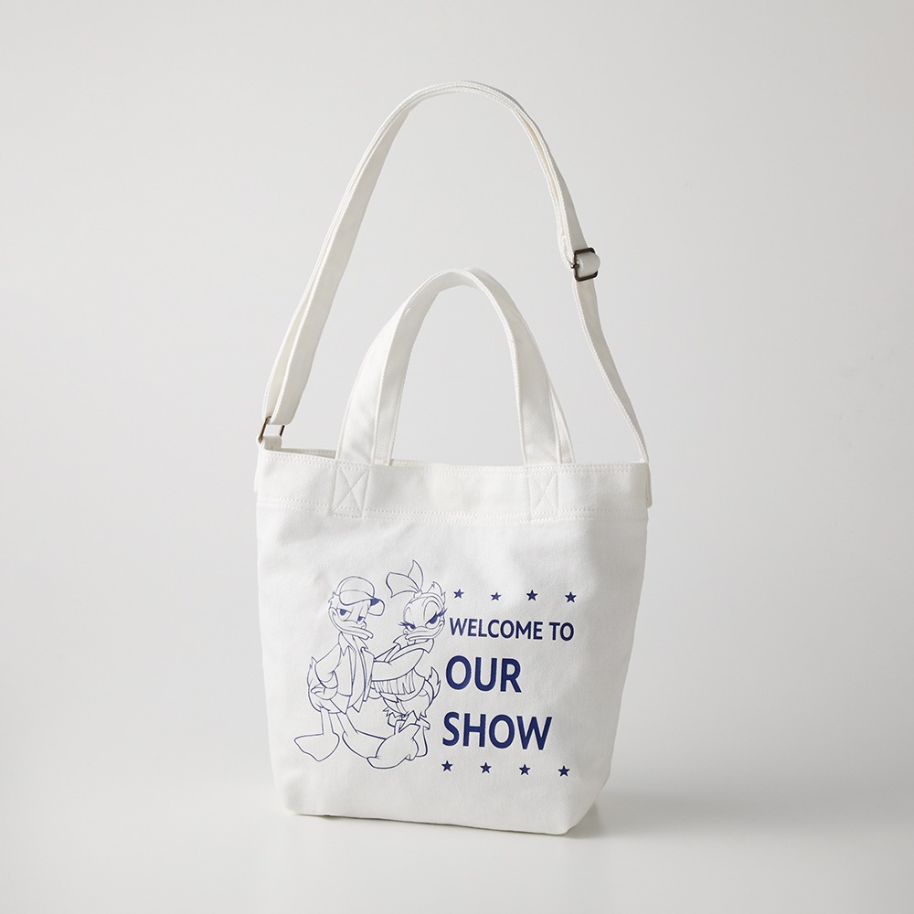 くったりデニム２WAYトートバッグ　ドナルド＆デイジー