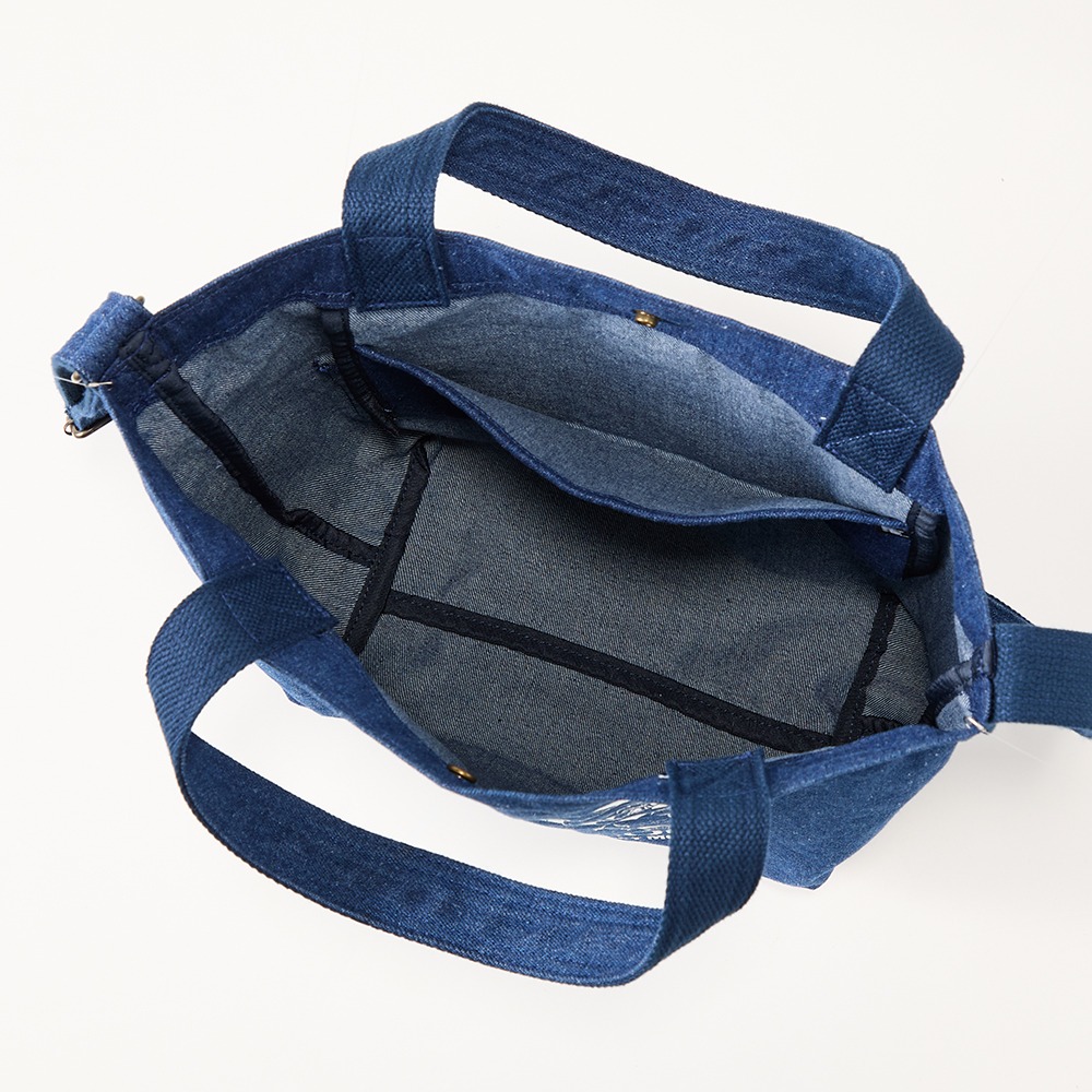 くったりデニム２WAYトートバッグ　オープン時