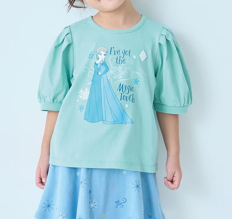 薄くて涼しい名札ココ半袖パフスリーブTシャツ