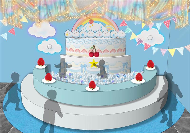 レインボーバースデーケーキ