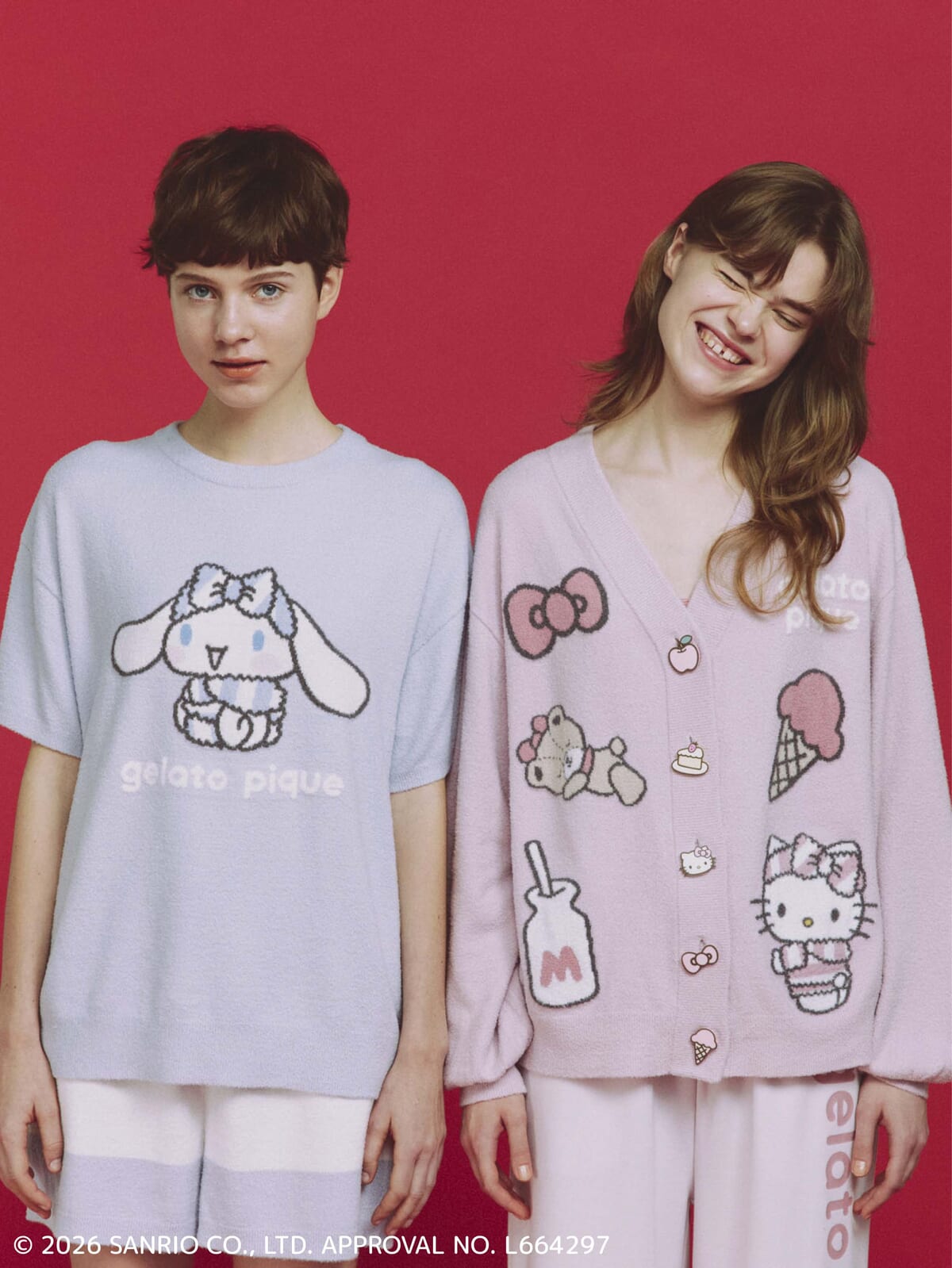 【レディース】スムーズィーセットアップ(シナモロール)／スムーズィーカーディガン／裏毛ロングパンツ