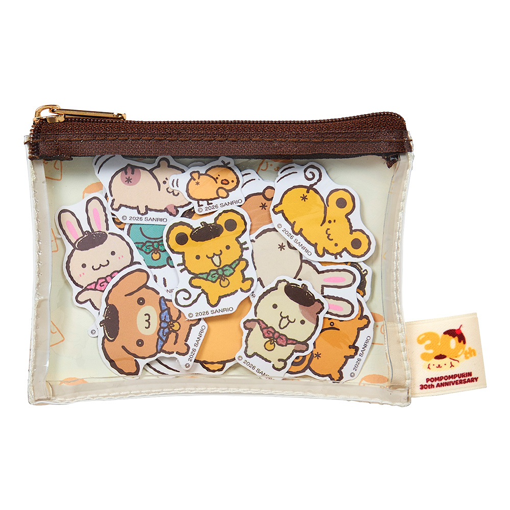 POMPOMPURIN 30th Anniversary フレークシール入りポーチ