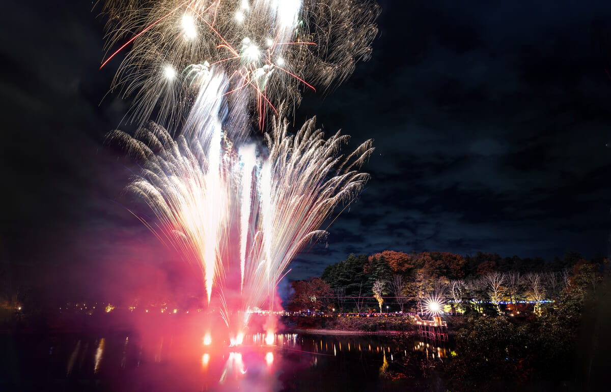 開園記念日「ムーミン谷の湖上花火大会」特別花火