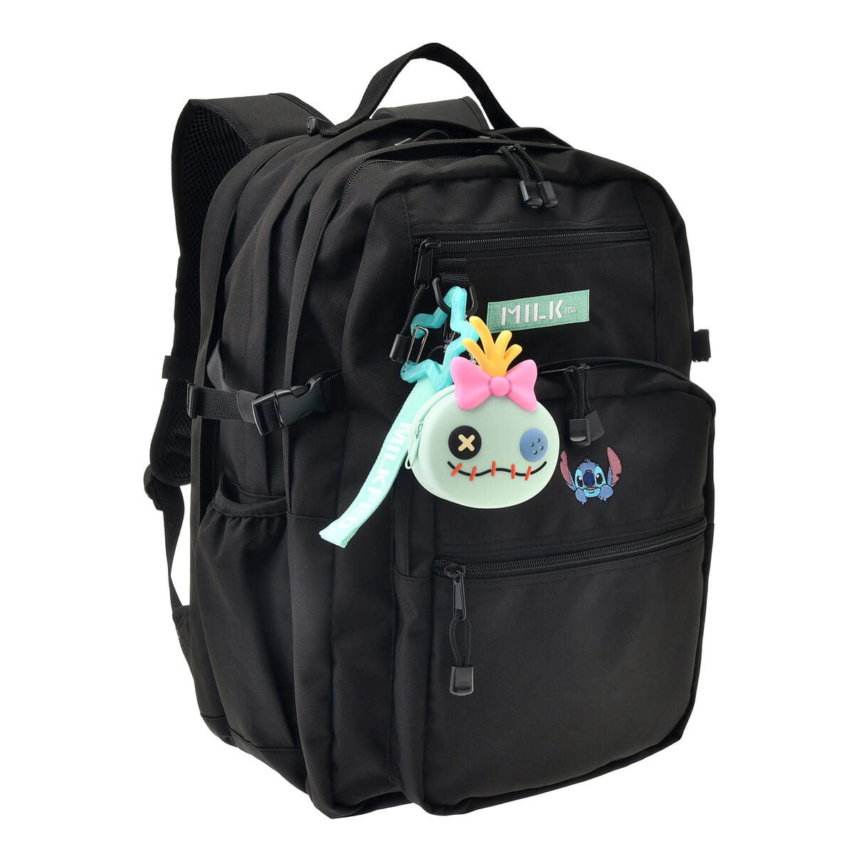 【MILKFED.】スティッチ＆スクランプ リュックサック・バックパック 23L チャーム・ポーチ・カラビナ付き