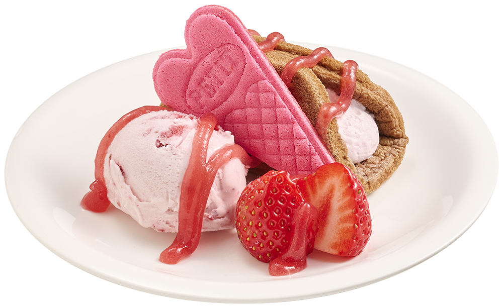 フレッシュ苺＆苺のココアオムレット 苺アイス添え