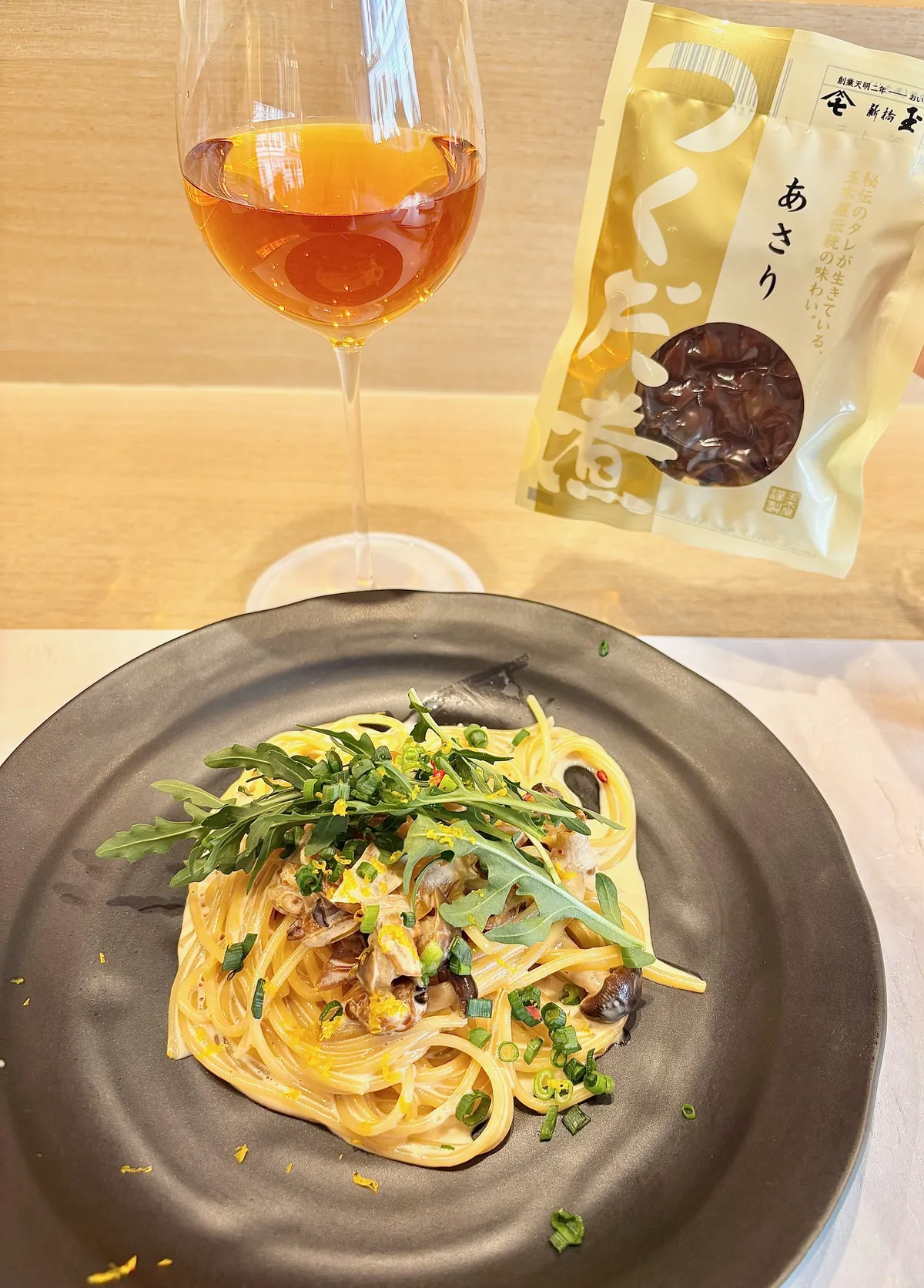 あさり佃煮のクリームパスタ