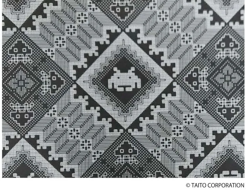 龍郷柄・スペースインベーダー図案