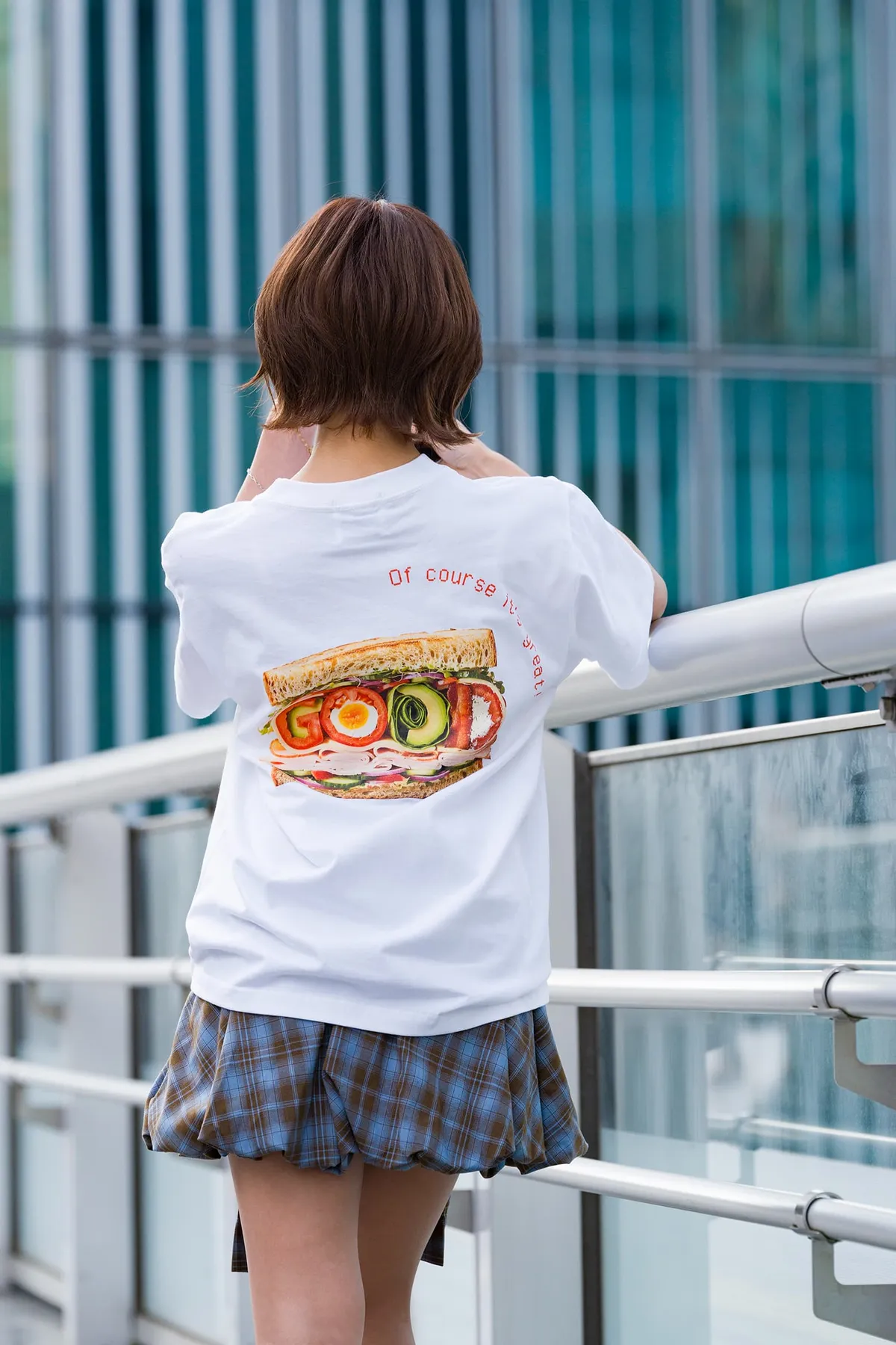 Burger sandwich T-shirt 着用