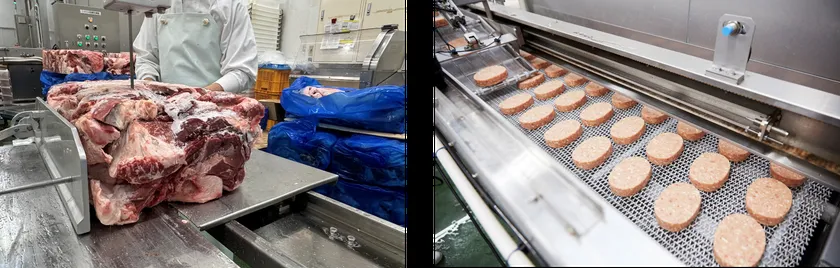 「ゆうぜんハンバーグ」製造の様子