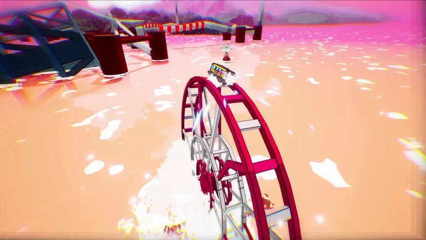 観覧車型レール構造物を駆け上がるダイナミックなステージ