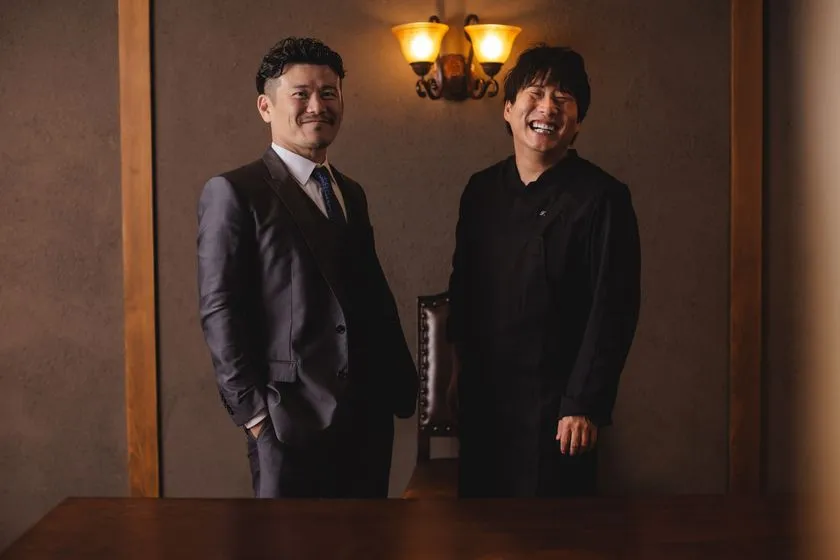 PLEIN代表 中尾太一氏とシェフのツーショット