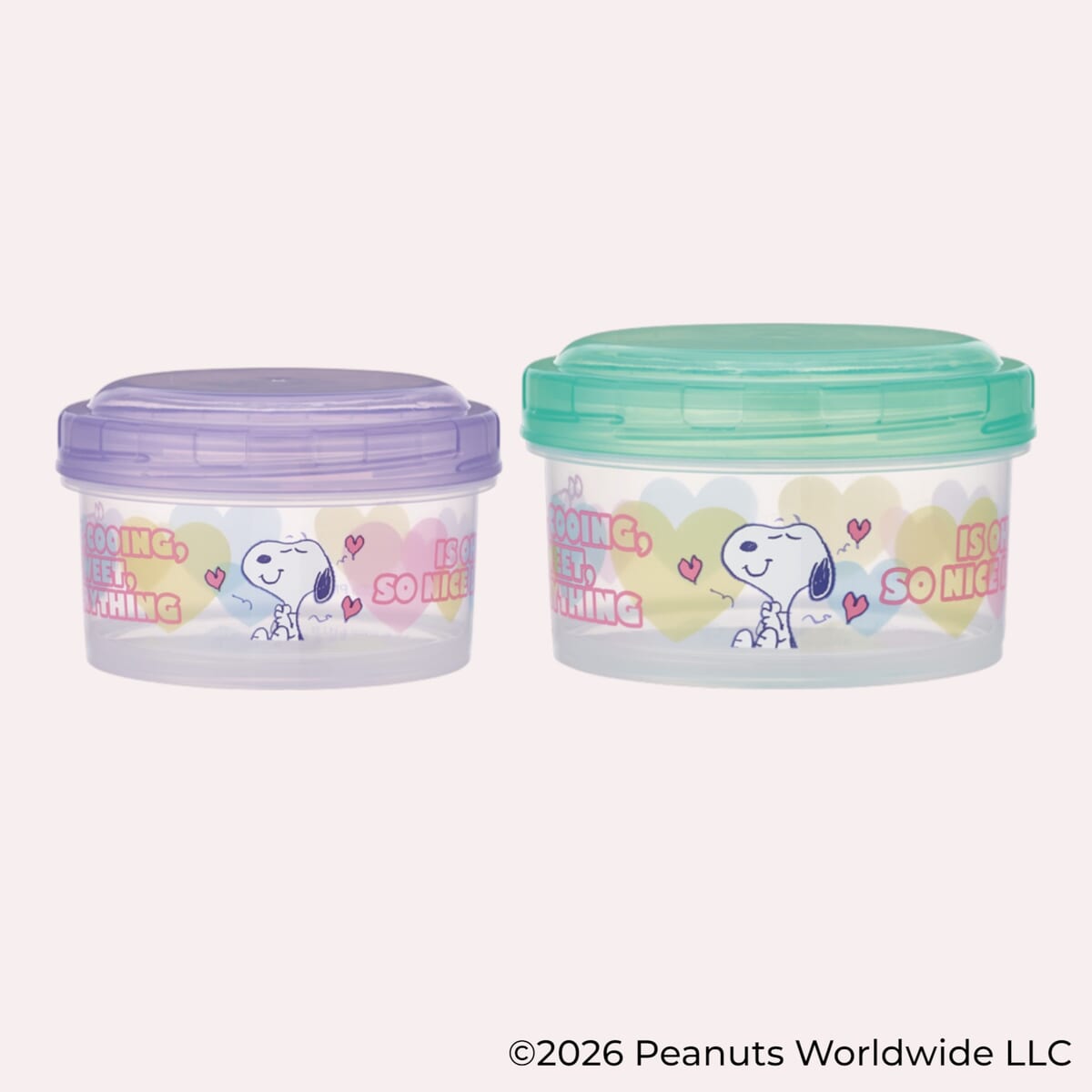 ラウンド型フードコンテナーS/M（グリーン×パープル）