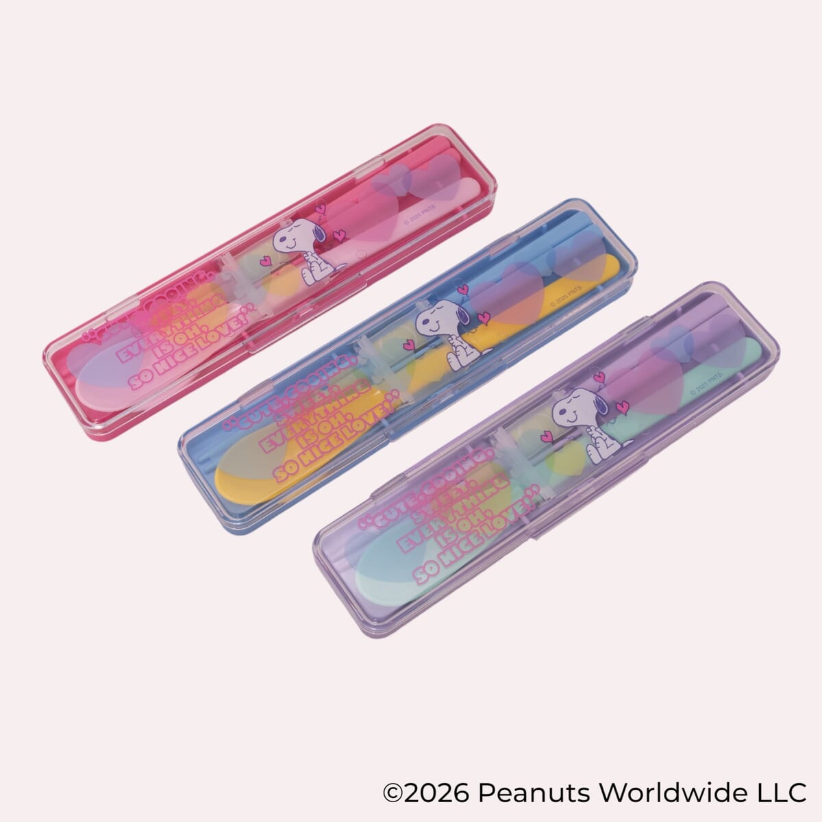 音の鳴らないコンビセット ハシ18cm SNOOPY(クリアハート)