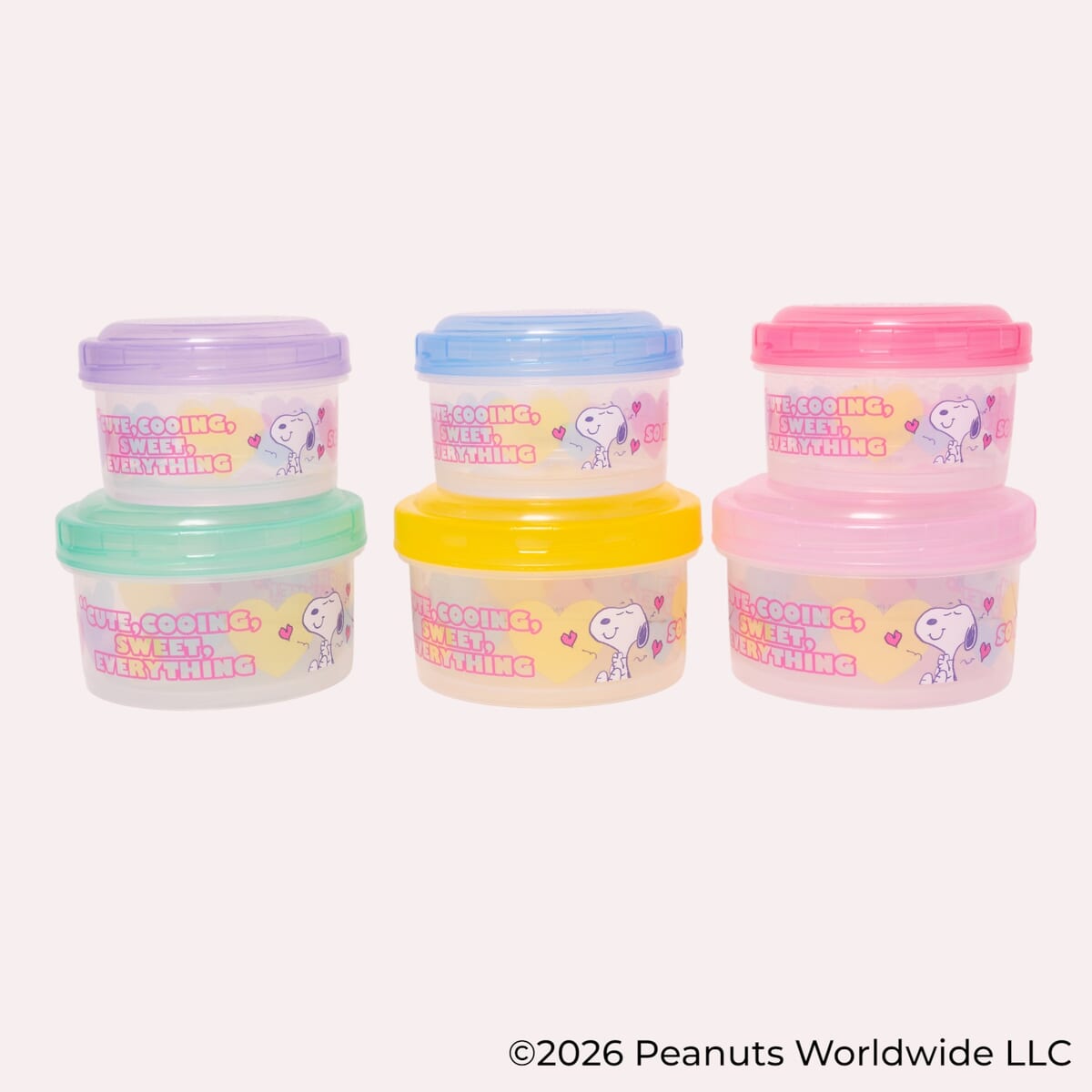 ラウンド型フードコンテナーS/M SNOOPY(クリアハート)