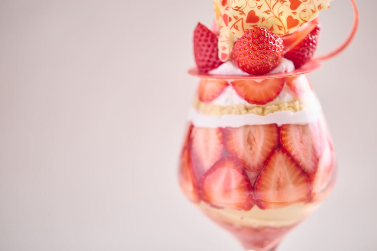 グラスの中で花開く、あまおう苺